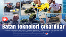 DALGIÇLAR TUZLA'DA Kİ FIRTINADA DENİZE BATAN TEKNEKLERİ ÇIKARTTI!